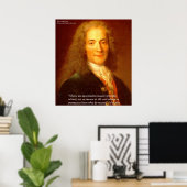 Voltaire Grund Zitat Kunstposter Poster (Heimbüro)