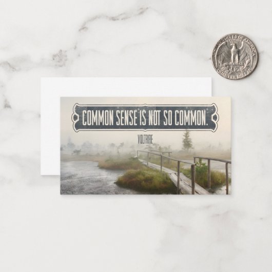 Voltaire inspirierendes Zitat "Gesunder Menschenve Mitteilungskarte (Vorderseite/Rückseite Beispiel)