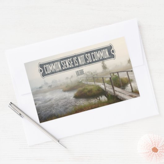 Voltaire inspirierendes Zitat "Gesunder Menschenve Rechteckiger Aufkleber (Umschlag)