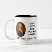 Voltaire Liebe-Wahrheit aber Zweifarbige Tasse (Links)