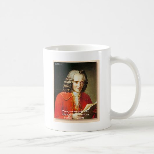 Voltaire "No Enemies" Weisheit Zitat Geschenke T-S Kaffeetasse (Rechts)