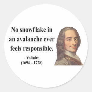 Voltaire Quote 6b Runder Aufkleber