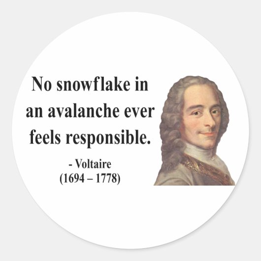 Voltaire Quote 6b Runder Aufkleber (Vorderseite)