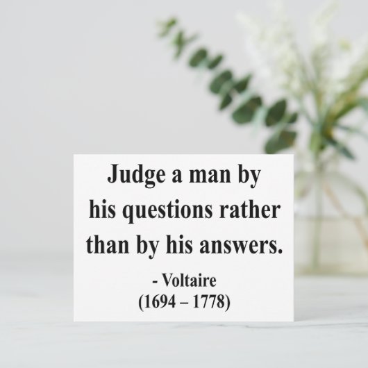 Voltaire Quote 8a Postkarte (Stehend Vorderseite)