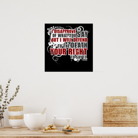 Voltaire Quote (Farbe) Poster (Küche)