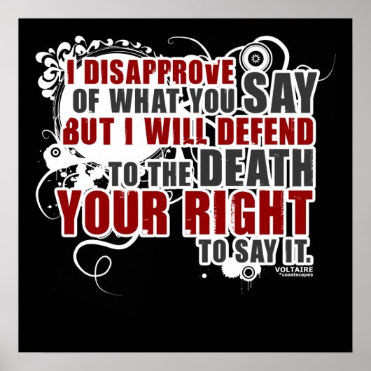 Voltaire Quote (Farbe) Poster (Vorne)