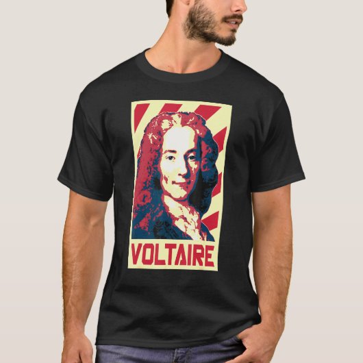 Voltaire Retro Poster Propaganda T-Shirt (Vorderseite)