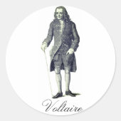 Voltaire Runder Aufkleber (Vorderseite)