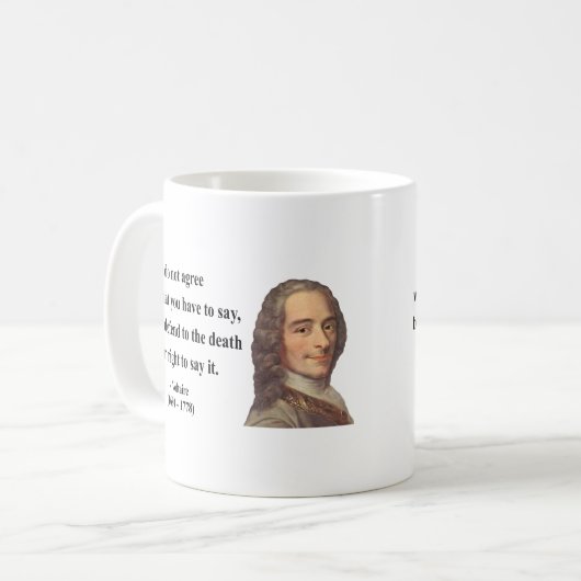 Voltaire Zitat 1b Kaffeetasse (Vorderseite Links)