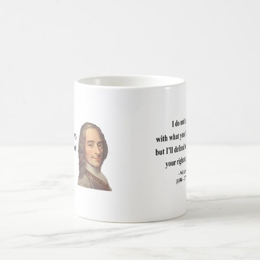 Voltaire Zitat 1b Kaffeetasse (Mittel)