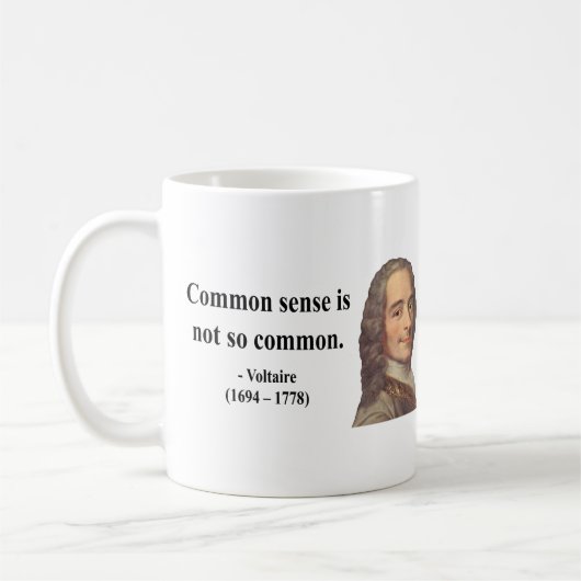 Voltaire Zitat 3b Kaffeetasse (Links)