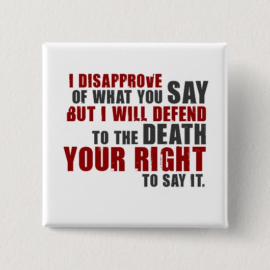 Voltaire Zitat (Farbe) Button (Vorderseite)