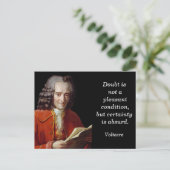 Voltaire-Zitat - Postkarte (Stehend Vorderseite)