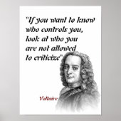 Voltaire-Zitat über die Kontrollen, die Sie Poster (Vorne)