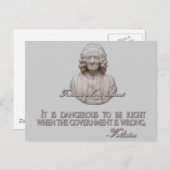 Voltaire-Zitat über eine falsche Regierung Postkarte (Vorne/Hinten)