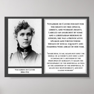 Voltairine de Cleyre Feminist Libertarian Arnarchi Poster