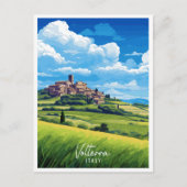 Voltera Italien Vintage Reise Illustration Postkarte (Vorderseite)