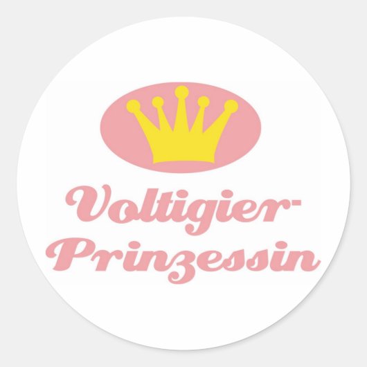 Voltigierprinzessin Runder Aufkleber (Vorderseite)