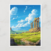 Volubilis Marokko Vintage Reise Illustration Postkarte (Vorderseite)