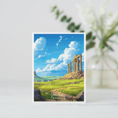 Volubilis Marokko Vintage Reise Illustration Postkarte (Stehend Vorderseite)