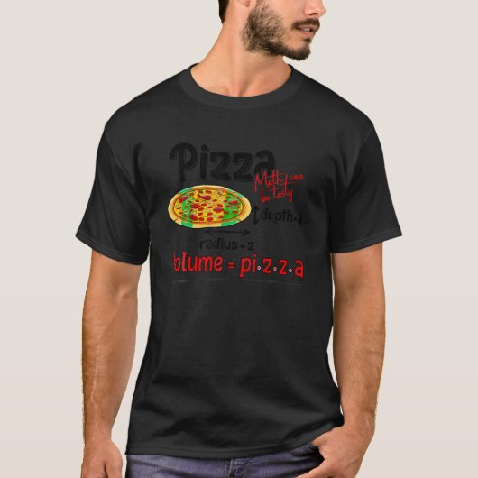Volume Formula Pizza and Math Meme Funny Math Teac T-Shirt (Vorderseite)