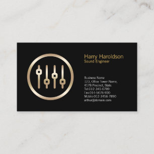 Volume Sliders Icon Sound Engineer Business Card Visitenkarte
