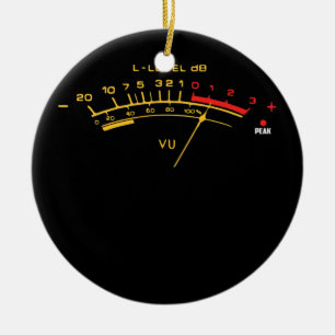 Volume VU Meter Vintag Audio Engineer Recording Keramik Ornament