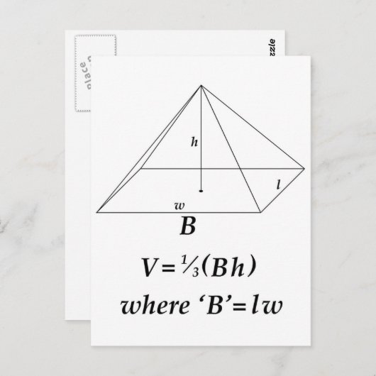 Volumen einer rechteckigen Pyramide Postkarte (Vorne/Hinten)