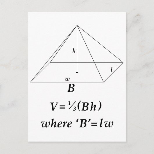 Volumen einer rechteckigen Pyramide Postkarte (Vorderseite)