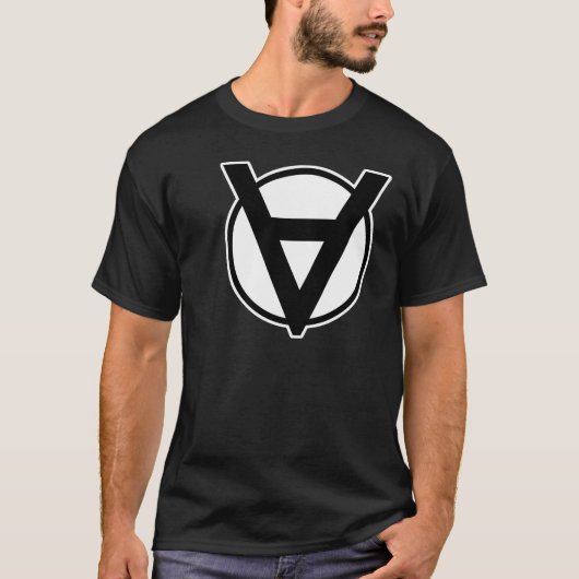 Voluntaryist Held-Symbol mit weißer Grenze T-Shirt (Vorderseite)