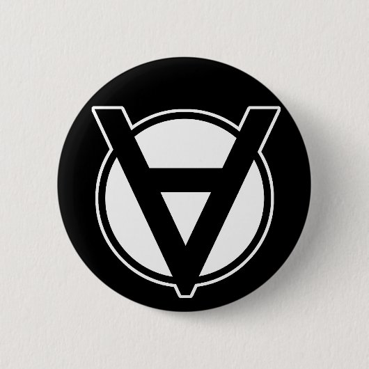 Voluntaryist Knopf - Schwarzes Button (Vorderseite)