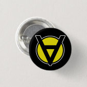 Voluntaryist schwarzer und gelber Knopf Button (Vorne & Hinten)