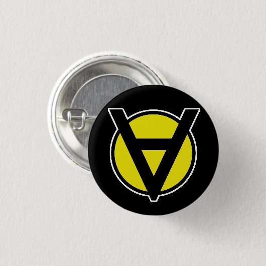 Voluntaryist schwarzer und gelber Knopf Button (Vorne & Hinten)