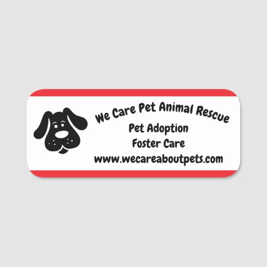 Volunteer Animal Pet Dog Namensschild (Vorderseite)