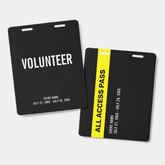 Volunteer Community Event ID Badge Ausweis (Vorder- & Rückseite)