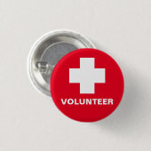 VOLUNTEER & Erste Hilfe, medizinische Hilfe, Infor Button (Vorne & Hinten)