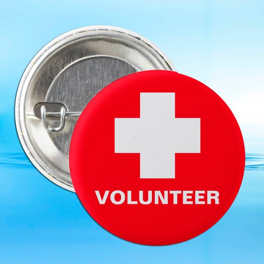 VOLUNTEER & Erste Hilfe, medizinische Hilfe, Infor Button
