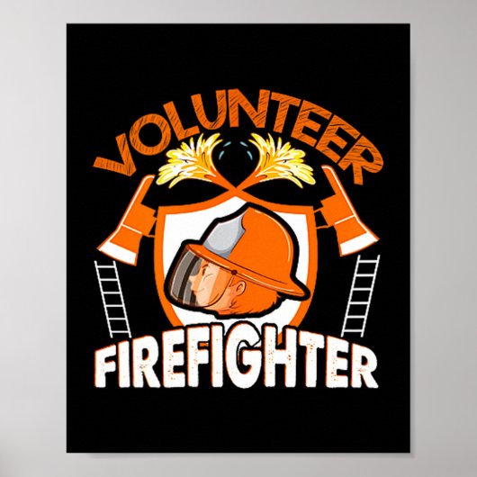 Volunteer Firefighter Fireman Gift Proud Firefight Poster (Vorne)