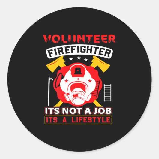 Volunteer Firefighter Fireman Gift Proud Firefight Runder Aufkleber (Vorderseite)