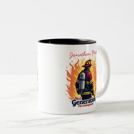 Volunteer Firefighter Funny Saying Zweifarbige Tasse (VorderseiteRechts)
