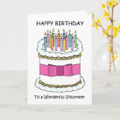 Volunteer Happy Birthday Cake mit Kerzen Karte (Gelbe Blume)