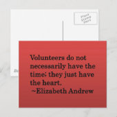 Volunteer Heart Postkarte (Vorne/Hinten)