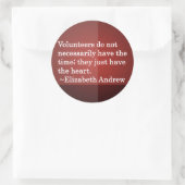 Volunteer Heart Runder Aufkleber (Tasche)
