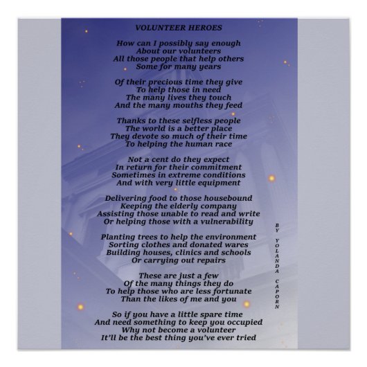 Volunteer Heroes Glossy Poster (Vorderseite)