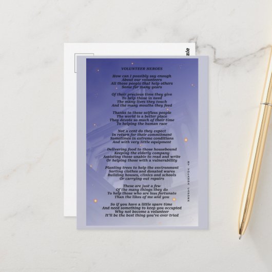 Volunteer Heroes Postcard Postkarte (Vorderseite/Rückseite Beispiel)