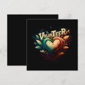 Volunteer Herz Einladung (Vorne/Hinten)