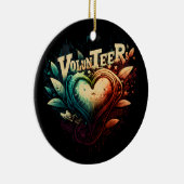 Volunteer Herz Keramik Ornament (Rechts)