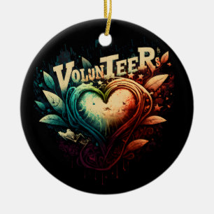 Volunteer Herz Keramik Ornament
