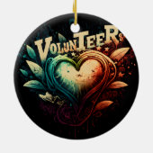 Volunteer Herz Keramik Ornament (Hinten)