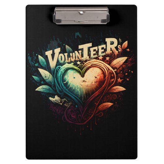 Volunteer Herz Klemmbrett (Vorderseite)